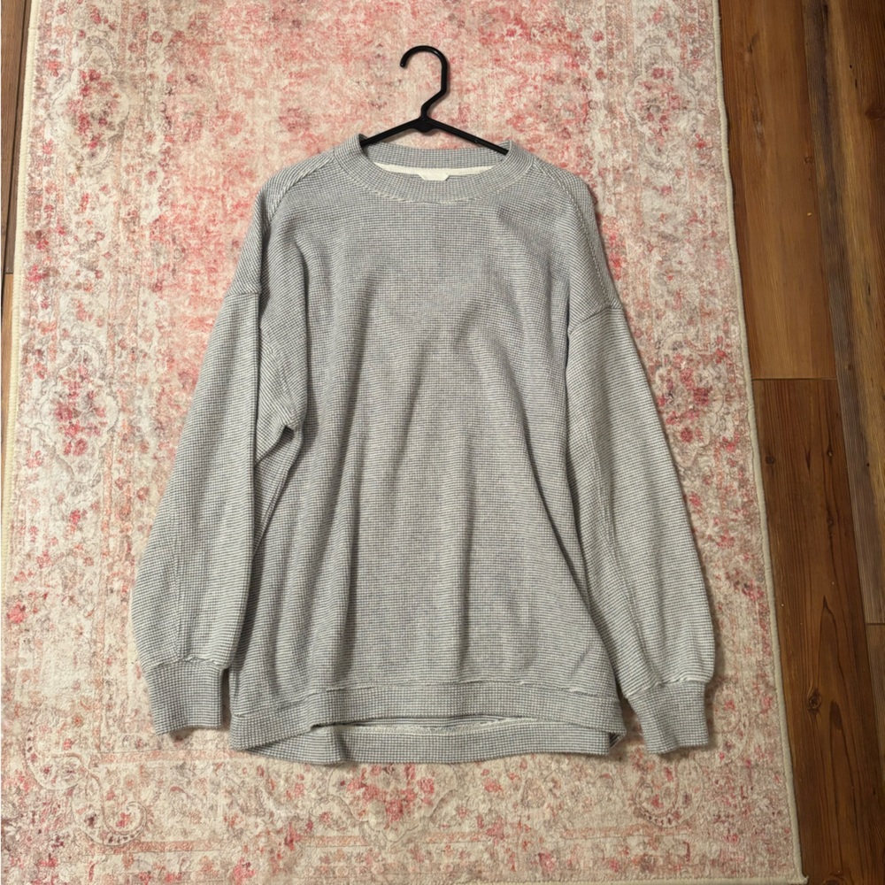 Aerie Light Gray Waffle Oversized Women's Sweater